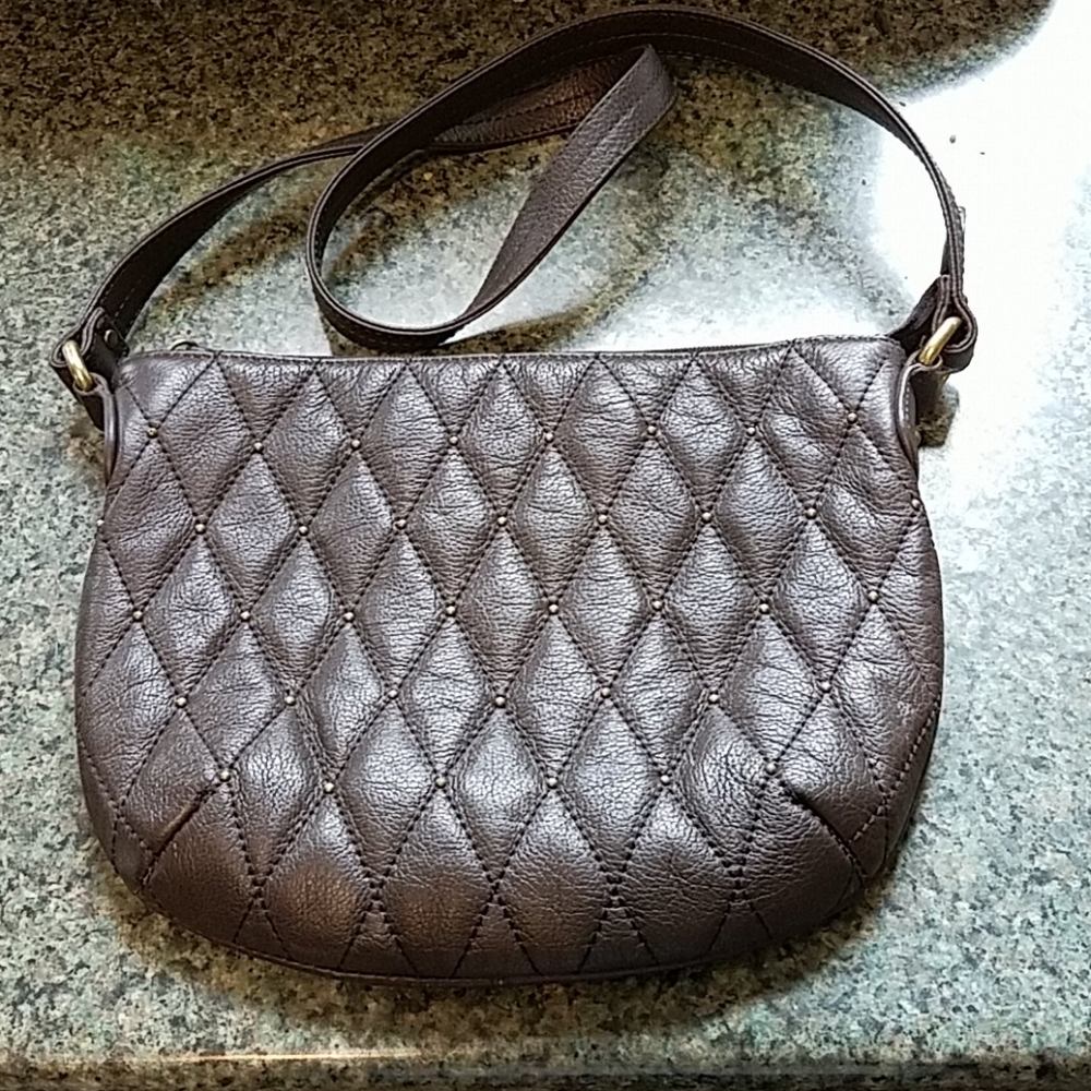 Leather Shoulder Crossbody Handbag Stone Mountain